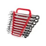 TEKTON 9-Piece Metric Flex-Head Ratcheting Combination Wrench Set, 8-16 mm thumbnail 1