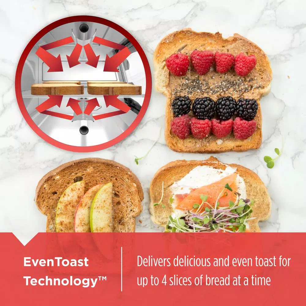 BLACK+DECKER 4-Slice Stainless Steel Toaster Oven with EvenToast Technology