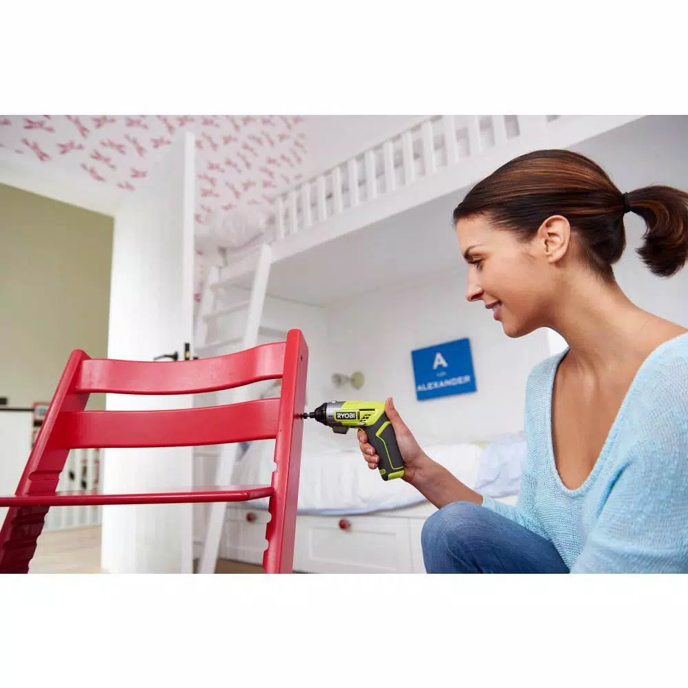 RYOBI 4V Lithium-Ion Cordless Multi-Head Screwdriver Kit with 3 Attachments and 10 Bits