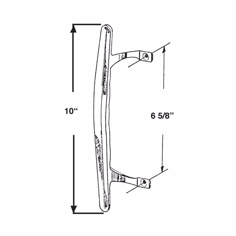 Barton Kramer Sliding Glass Door Handle, Chrome Finish, 6-5/8 in. Hole Spacing