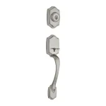Kwikset Belleview Double Cylinder Handleset, Satin Nickel, Exterior Pack with SmartKey Security thumbnail 1