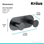 KRAUS Elie Double Robe and Towel Hook, Matte Black thumbnail 2