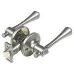 Design House Ironwood Satin Nickel Privacy Bed/Bath Door Lever with Universal 6-Way Latch thumbnail 1