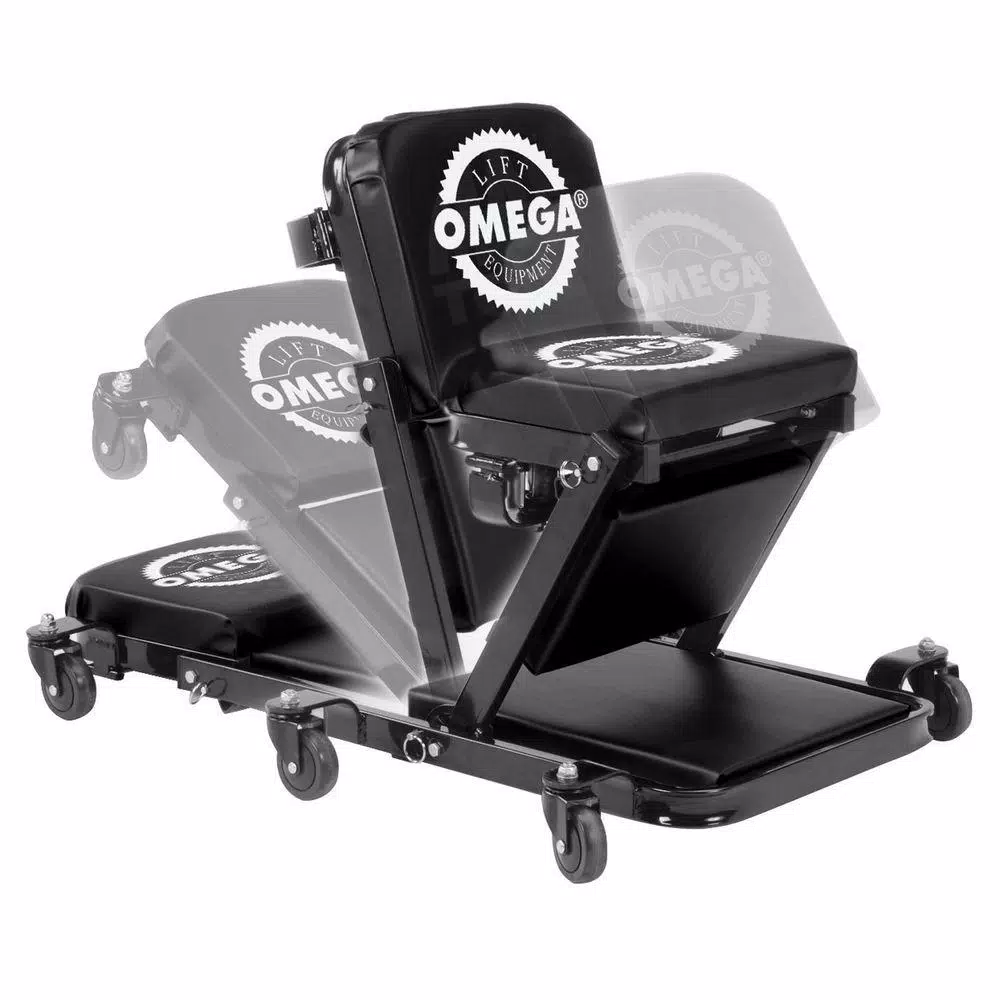 Omega 91400 2-in-1 Low Profile Z-Shape Mechanic Creeper and Seat, 450 lb. Capacity