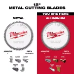 Milwaukee 12 in. 80T Carbide Tipped Aluminum and Metal Cutting Circular Saw Blade thumbnail 4