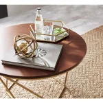 Titan Lighting Gold Mirrored Hexagonal Decorative Trays, Set of 2, Metal Transitional Style thumbnail 2