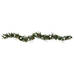 Nearly Natural 9 ft. Pre-lit Artificial Christmas Garland with Ornaments and Pinecones, 50 Clear LED Lights, Battery Operated thumbnail 3