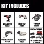Porter-Cable 20V MAX Lithium-Ion Cordless 4-Tool Combo Kit with Bonus Oscillating Tool and 11-Piece Accessory Set thumbnail 2