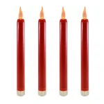 LUMABASE Red LED Taper Candles, Set of 4 - Flameless Flickering Amber Glow Tapers thumbnail 1