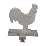 Glitzhome 6.1 in. Galvanized Metal Cock Stocking Holder, Rustic Country Christmas Decor thumbnail 1