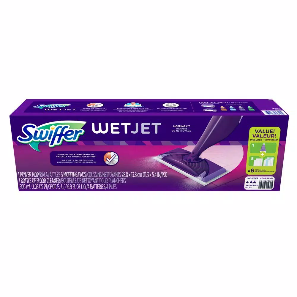 Swiffer WetJet Power Mop Starter Kit for Hardwood, Laminate, and Tile Floors