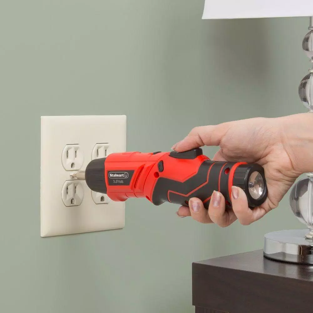 Stalwart 45-Piece 3.6V LED Rechargeable Cordless Pivoting Screwdriver Set