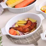 MALACASA 4-Piece White Oval Porcelain Bakeware Set, Ceramic Baking Dish Set for Oven and Microwave thumbnail 2