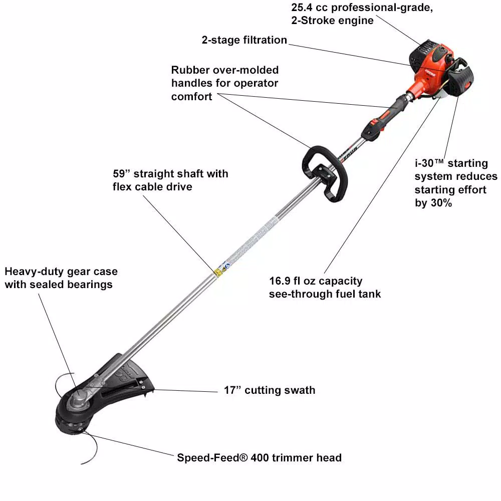 ECHO SRM-266 25.4cc Gas 2-Stroke Straight Shaft String Trimmer