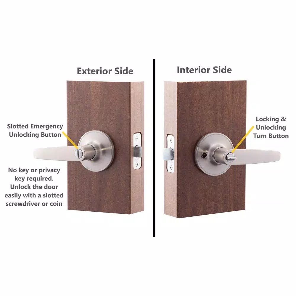 Copper Creek Daley Satin Stainless Steel Privacy Bed/Bath Door Lever