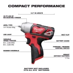 Milwaukee M12 12V Lithium-Ion Cordless 1/4 in. Impact Wrench, Tool-Only thumbnail 2