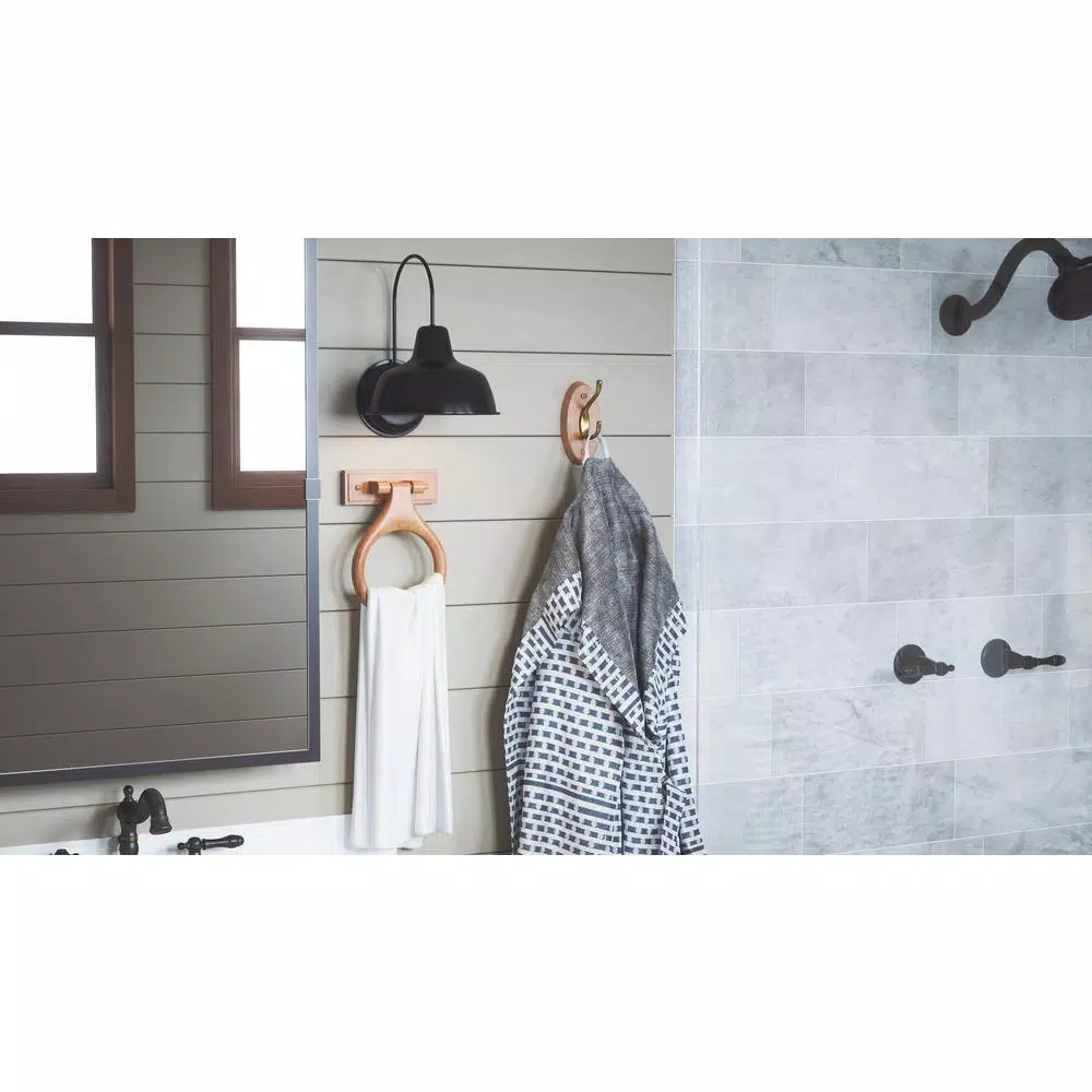 Design House Dalton Solid Oak Hand Towel Ring - Honey Oak