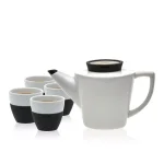 VIVA Scandinavia Infusion 5-Piece Porcelain Teapot and Teacup Set, White thumbnail 1