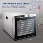 Ivation 10-Tray Stainless Steel Electric Food Dehydrator, 1000W with Digital Timer and Temperature Control thumbnail 5