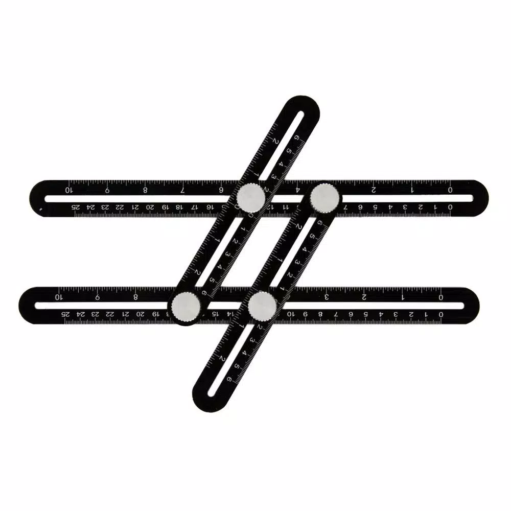 POWERTEC Universal Angle Template Tool, 10 in. Aluminum Multi-Angle Ruler & Precision Stencil