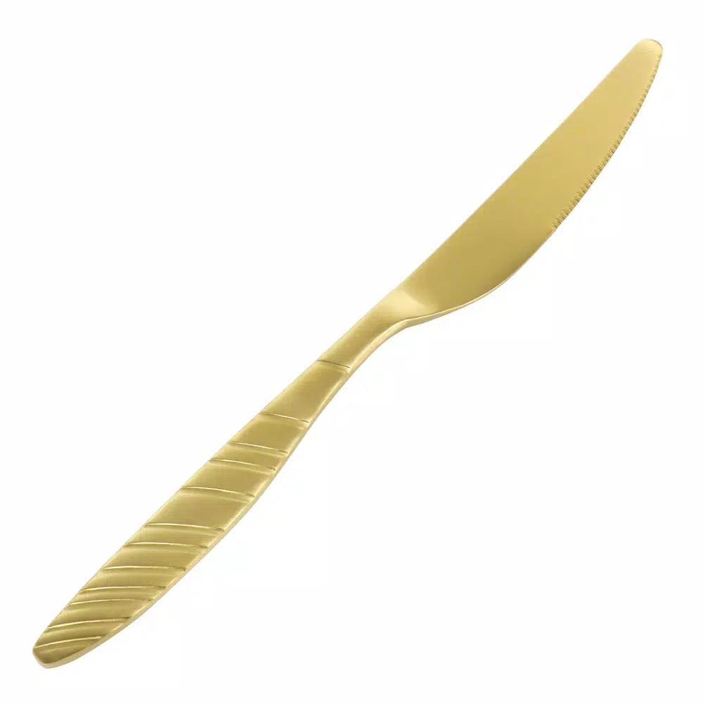 Megachef La Vague 20-Piece Matte Gold Flatware Set, 18/10 Stainless Steel Service for 4