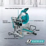 Makita 10 in. X2 LXT Brushless Dual-Bevel Sliding Compound Miter Saw with Laser (Tool Only) thumbnail 3