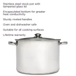Ecolution Pure Intentions 12 Qt. Stainless Steel Stock Pot with Glass Lid thumbnail 2