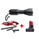 Milwaukee M12 12V Cordless LED High Performance Flashlight and Compact Vacuum Combo Kit with 3.0 Ah Battery thumbnail 1