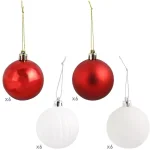 Sunnydaze Decor Red and White Merry Medley Shatterproof Plastic Christmas Ornament Set, 24-Piece thumbnail 2