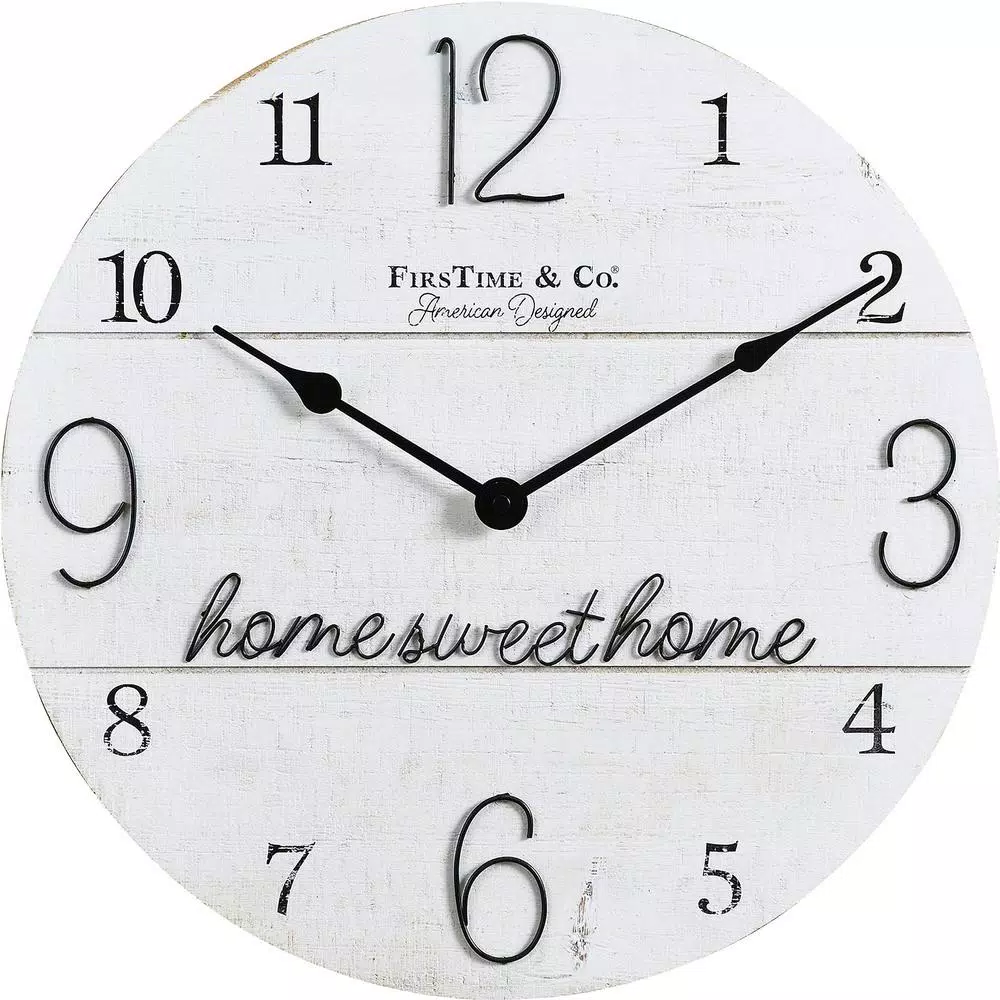 FirsTime & Co. FirsTime and Co. Home Sweet Home Farmhouse Shiplap Wall Clock, 15.5 in.
