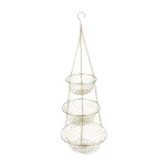Fox Run Gold 3-Tier Hanging Fruit Basket - Iron Metal Wire Tiered Kitchen Organizer thumbnail 1