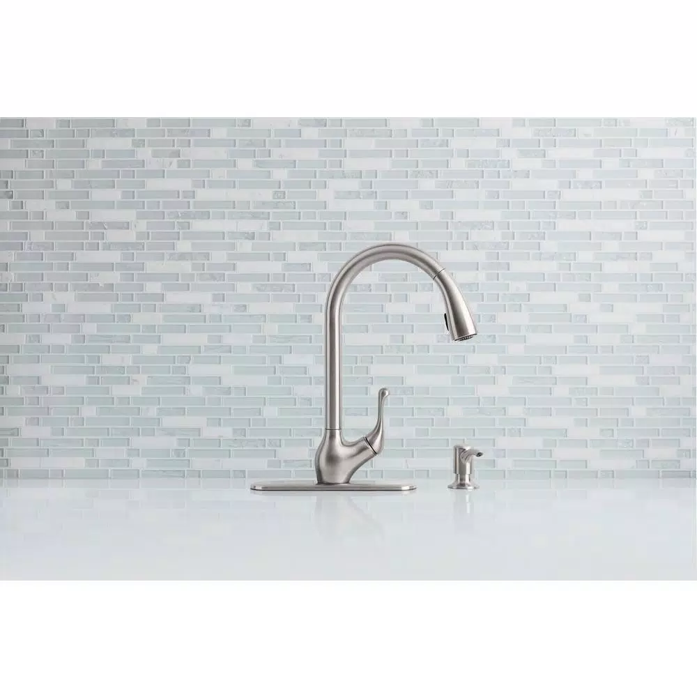 KOHLER Barossa Touchless Single-Handle Pull-Down Kitchen Faucet, Vibrant Stainless