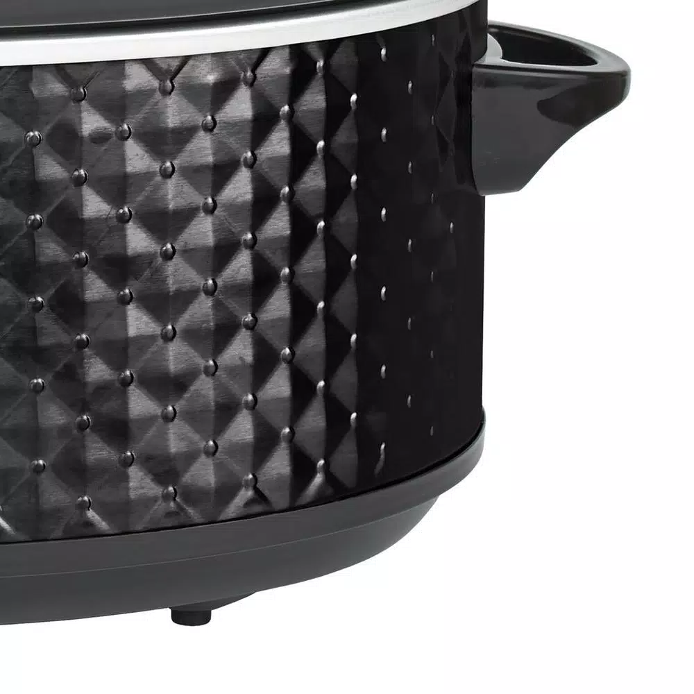 Brentwood Appliances 7 Qt. Black Slow Cooker with Removable Ceramic Pot and Tempered Glass Lid