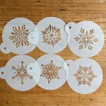 Designer Stencils Crystal Snowflake Cookie Stencil Bundle - 6 Intricate Patterns thumbnail 3