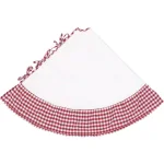 VHC Brands Emmie 60 in. Red Ruffled Patchwork Farmhouse Christmas Tree Skirt thumbnail 3