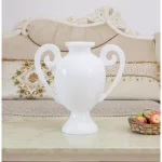 Uniquewise 20 in. White Gloss Amphora Style Modern Fiberglass Centerpiece Vase thumbnail 1