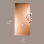 Crystal Art Gallery Large Rectangle White Modern Mirror with Wood Grain Finish (46.5 in. H x 25 in. W) thumbnail 5