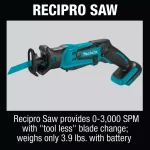 Makita 18V LXT Cordless 6-Piece Combo Kit with 3.0Ah Batteries and Charger thumbnail 3