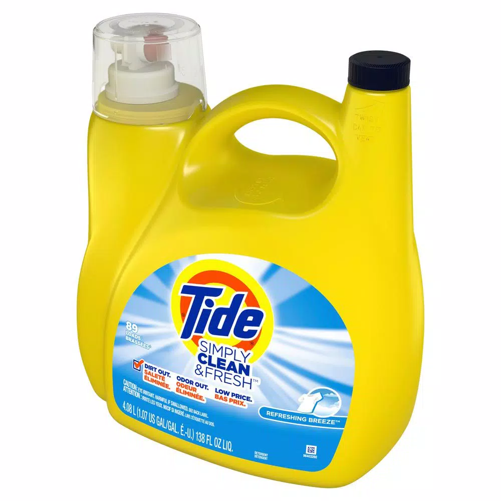 Tide Simply Clean and Fresh Liquid Laundry Detergent, Refreshing Breeze, 138 oz (89 Loads)