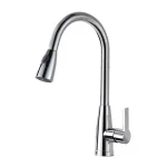 Vanity Art Chrome Single-Handle Pull-Down Kitchen Faucet with 360 Degree Swivel Spout thumbnail 1