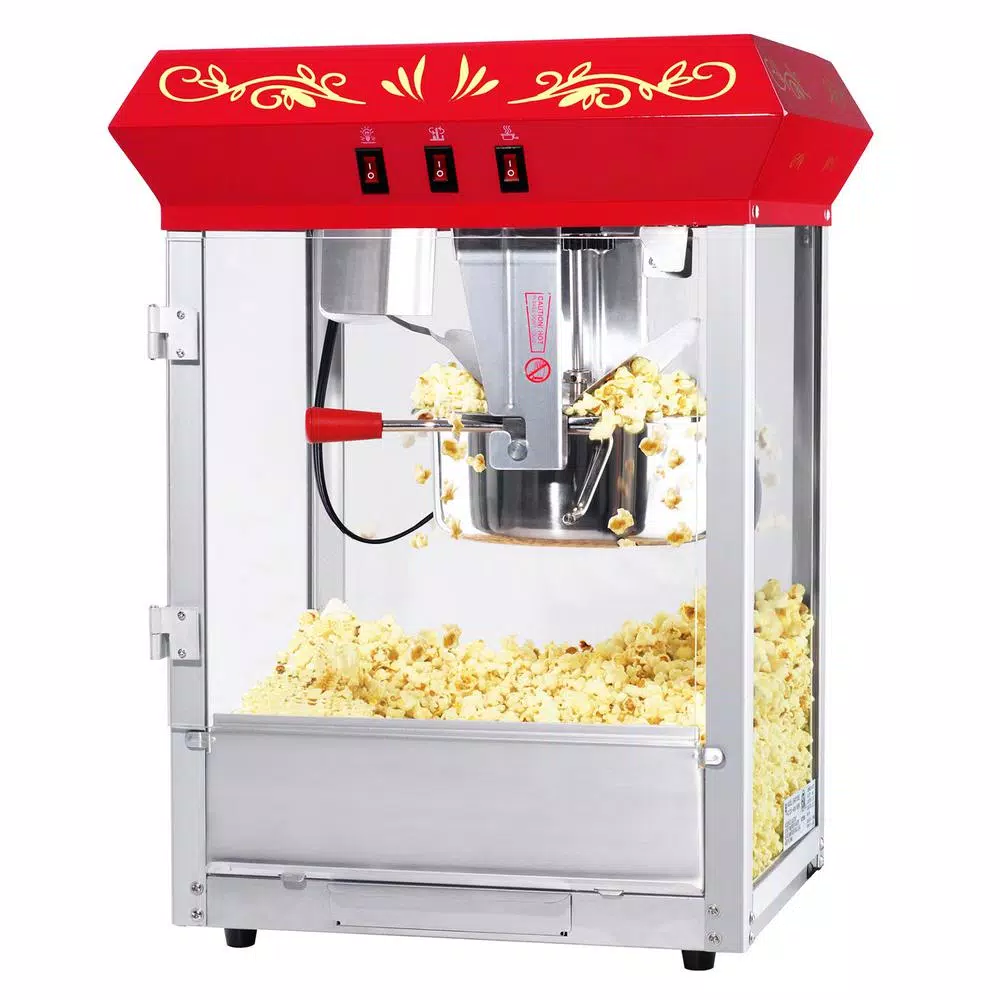 Great Northern Popcorn 850-Watt Antique Style Countertop Popcorn Machine, 8 oz. Red