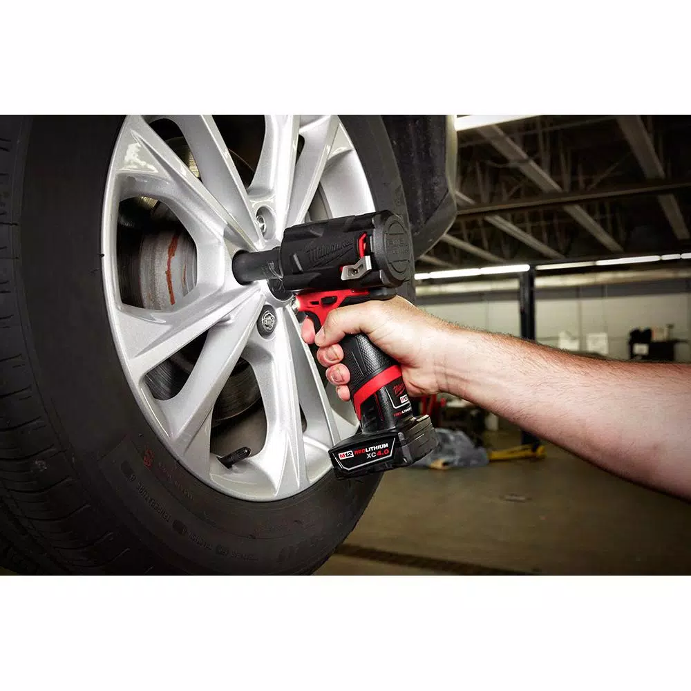 Milwaukee M12 FUEL 12V Brushless Cordless 1/2 in. Stubby Impact Wrench with 2.0 Ah Battery
