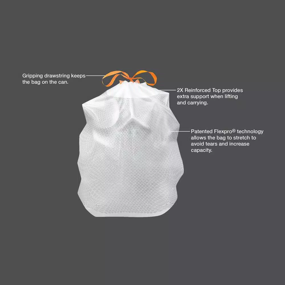 HDX FlexPro 13 Gallon Kitchen Trash Bags with Drawstring, Fresh Scent, 140 Count