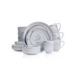 Stone Lain 32-Piece Gray Marble Porcelain Dinnerware Set for 8 thumbnail 1