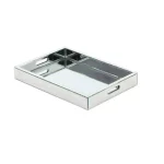 LITTON LANE 18 in. Modern Silver Decorative Mirror Tray with Polished Aluminum Exterior thumbnail 5