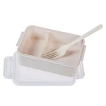 Kitchen Details Simplify Eco-Friendly Natural Plant Fiber Lunch Box Set, 2 Pack, Beige thumbnail 6