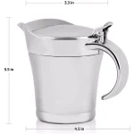 Ovente 14 oz. Stainless Glass Double-Wall Insulated Gravy Boat with Lid thumbnail 5