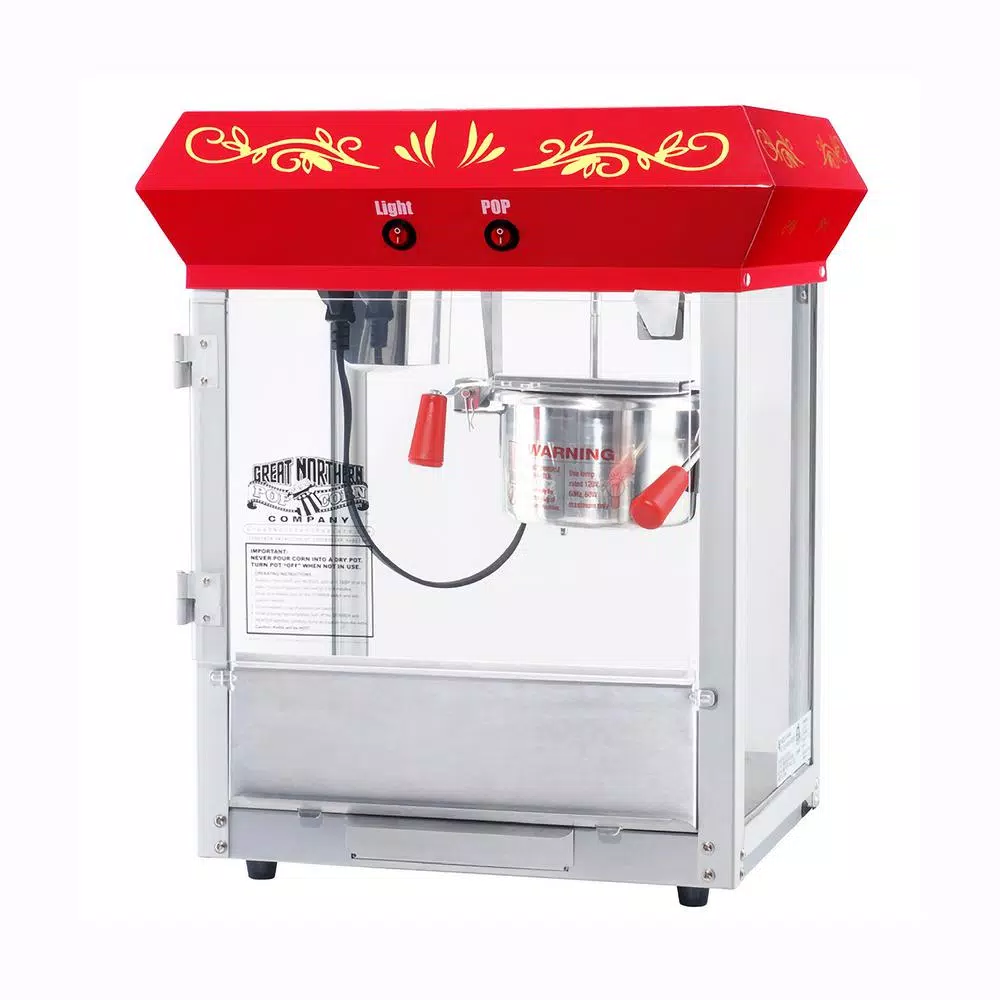 Great Northern Popcorn 4 oz. Red Top Master Popcorn Machine with Stainless Steel Kettle