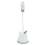 HDX 13.125 in. Polypropylene Toilet Bowl Brush and Holder Set, White/Gray thumbnail 1