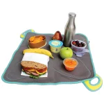 FLATBOX Drinx Neoprene Lunch Bag and Placemat Set - Light Gray, Turquoise and Yellow thumbnail 4